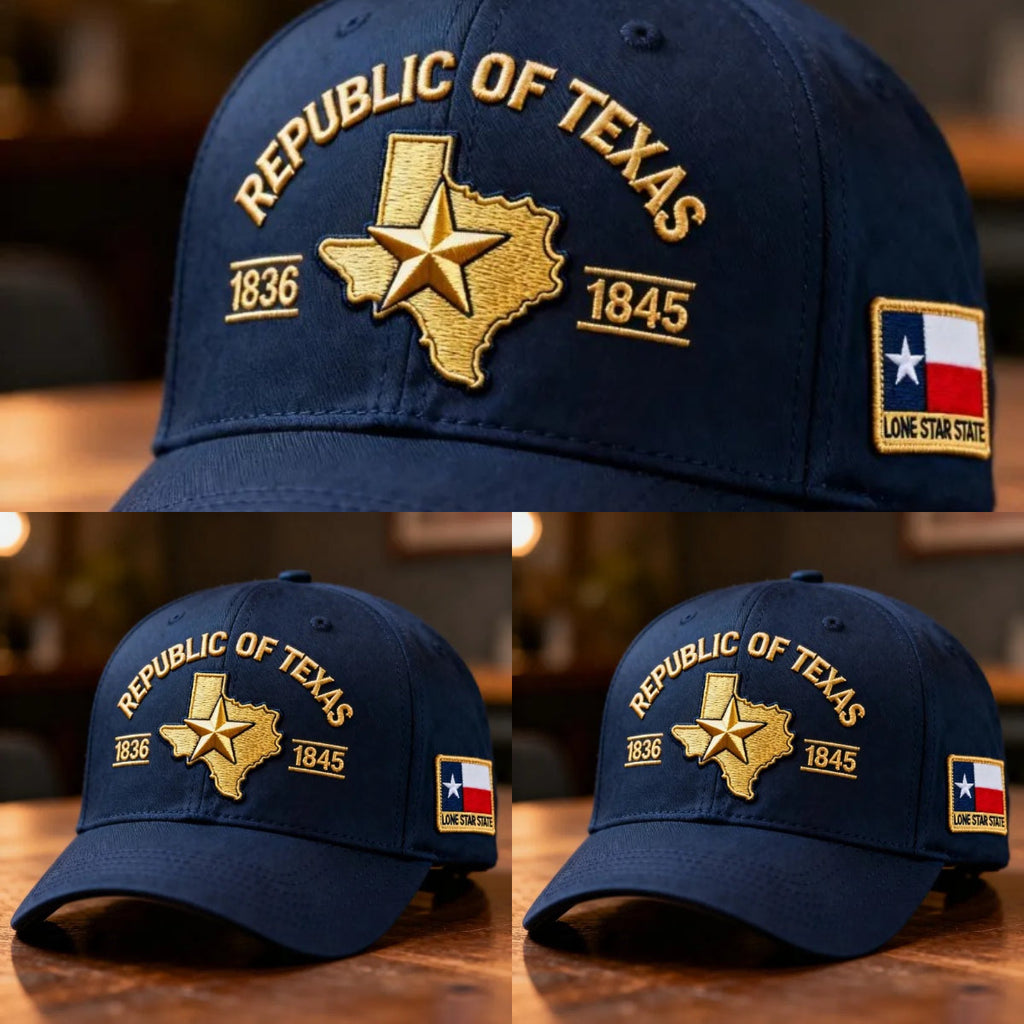 Republic of Texas Embroidered Hat, 🔥Buy 2 FREE SHIPPING