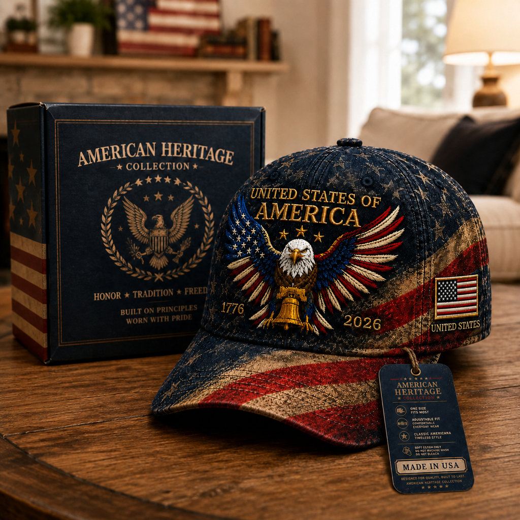Premium Crafted USA Patriotic Eagle Cap