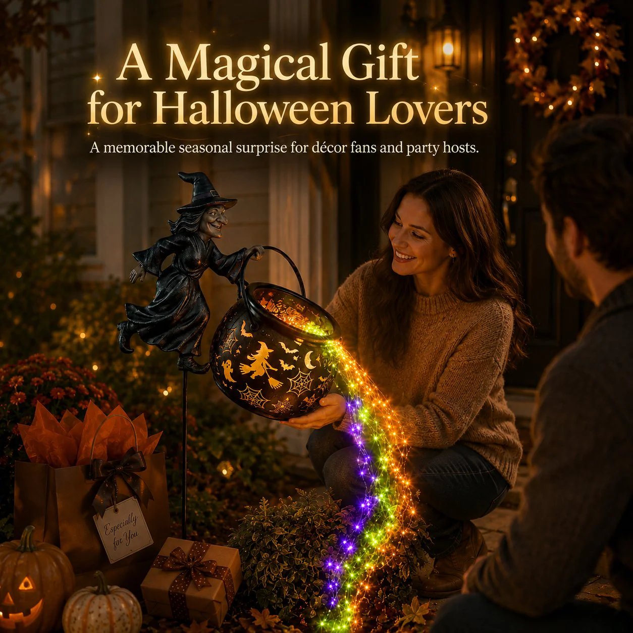 🔥 49% OFF Halloween Early Bird Sale 🎃 Halloween Witch Cauldron Garden Light