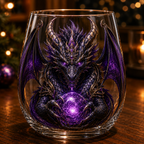 🐉✨ 3D Mythic Dragon Glass Art Cup | Luxury Raised Fantasy Glassware for Whiskey, Home Bar Décor & Legendary Gifts 🎁