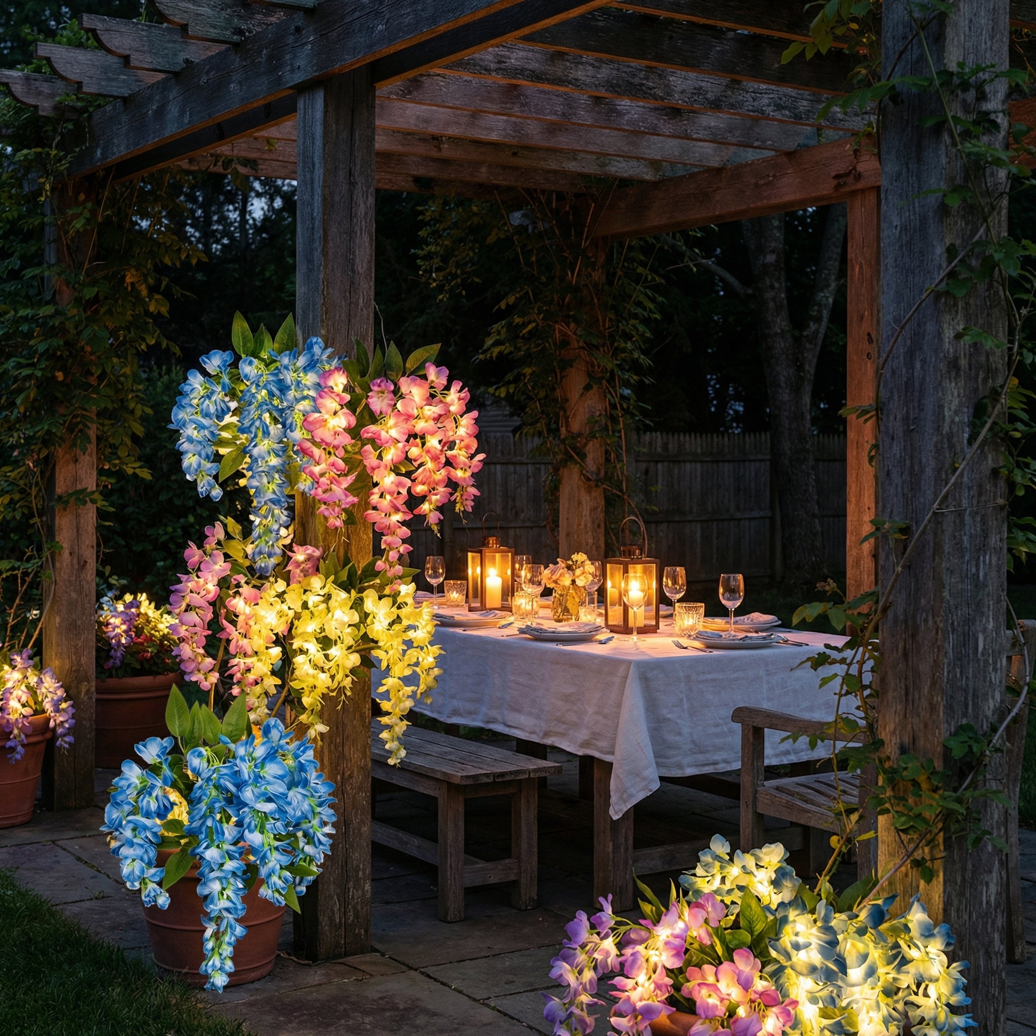 Solar LED Wisteria Flower Stake Lights for Outdoor Garden
